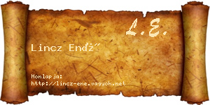 Lincz Ené névjegykártya